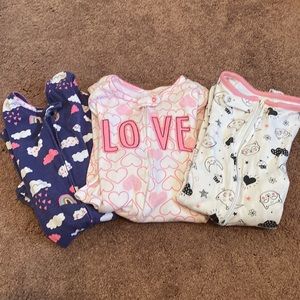 4t girls once piece pajamas lot
